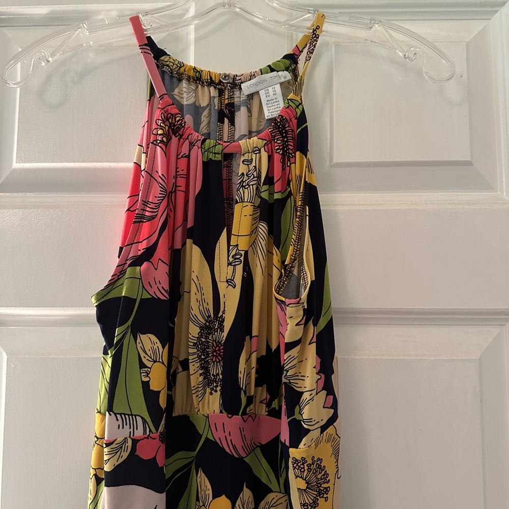 London Times Multicolor floral halter maxi - Picture 2 of 5
